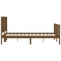 vidaXL Estructura de cama matrimonio con cabecero madera marrón miel vidaXL Estructura de cama matrimonio con cabecero madera marrón miel