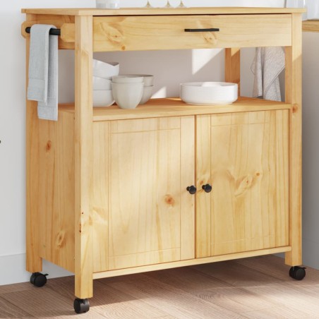 vidaXL Carrito de cocina MONZA madera maciza de pino 84x40x90 cm
