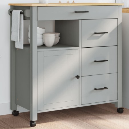 vidaXL Carrito de cocina MONZA madera maciza de pino 84x40x90 cm