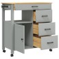 vidaXL Carrito de cocina MONZA madera maciza de pino 84x40x90 cm vidaXL Carrito de cocina MONZA madera maciza de pino 84x40x90 cm