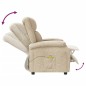 vidaXL Sillón de masaje de tela color crema vidaXL Sillón de masaje de tela color crema