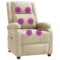 vidaXL Sillón de masaje de tela color crema vidaXL Sillón de masaje de tela color crema