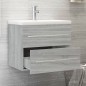 vidaXL Mueble de baño con lavabo madera contrachapada gris Sonoma vidaXL Mueble de baño con lavabo madera contrachapada gris Sonoma