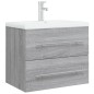 vidaXL Mueble de baño con lavabo madera contrachapada gris Sonoma vidaXL Mueble de baño con lavabo madera contrachapada gris Sonoma