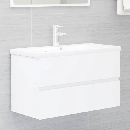 vidaXL Mueble con lavabo madera de ingeniería blanco