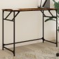 vidaXL Escritorio madera ingeniería y acero roble ahumado 100x45x76 cm vidaXL Escritorio madera ingeniería y acero roble ahumado 100x45x76 cm