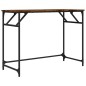 vidaXL Escritorio madera ingeniería y acero roble ahumado 100x45x76 cm vidaXL Escritorio madera ingeniería y acero roble ahumado 100x45x76 cm