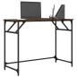 vidaXL Escritorio madera ingeniería y acero roble ahumado 100x45x76 cm vidaXL Escritorio madera ingeniería y acero roble ahumado 100x45x76 cm