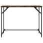 vidaXL Escritorio madera ingeniería y acero roble ahumado 100x45x76 cm vidaXL Escritorio madera ingeniería y acero roble ahumado 100x45x76 cm