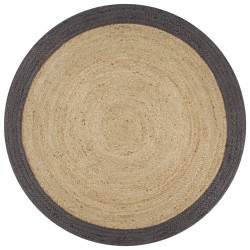 vidaXL Alfombra hecha a mano de yute con borde gris oscuro 120 cm