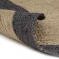 vidaXL Alfombra hecha a mano de yute con borde gris oscuro 120 cm