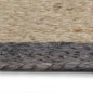 vidaXL Alfombra hecha a mano de yute con borde gris oscuro 120 cm