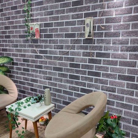vidaXL Paneles de pared 3D  diseño de ladrillo rojo y gris 10 pzas EPS