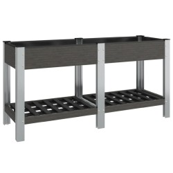 vidaXL Arriate de jardín con estante WPC gris 150x50x75 cm