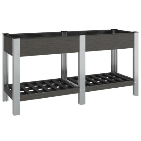 vidaXL Arriate de jardín con estante WPC gris 150x50x75 cm