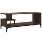 vidaXL Mueble de TV madera de ingeniería y acero marrón 102x40x41 cm