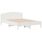 vidaXL Estructura de cama con cabecero madera pino blanco 120x200 cm vidaXL Estructura de cama con cabecero madera pino blanco 120x200 cm