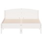 vidaXL Estructura de cama con cabecero madera pino blanco 120x200 cm vidaXL Estructura de cama con cabecero madera pino blanco 120x200 cm