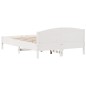vidaXL Estructura de cama con cabecero madera pino blanco 120x200 cm vidaXL Estructura de cama con cabecero madera pino blanco 120x200 cm