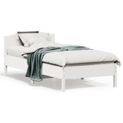 vidaXL Estructura de cama con cabecero madera pino blanco 90x190 cm