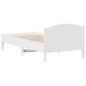 vidaXL Estructura de cama con cabecero madera pino blanco 90x190 cm vidaXL Estructura de cama con cabecero madera pino blanco 90x190 cm