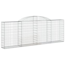 vidaXL Cesta gaviones forma arco hierro galvanizado 300x30x100/120 cm