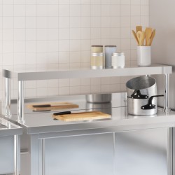 vidaXL Estante sobre mesa de trabajo acero inoxidable 110x30x35 cm