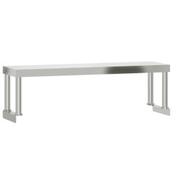 vidaXL Estante sobre mesa de trabajo acero inoxidable 110x30x35 cm