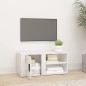 vidaXL Mueble de TV madera contrachapada blanco brillo 80x31,5x36 cm