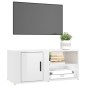 vidaXL Mueble de TV madera contrachapada blanco brillo 80x31,5x36 cm