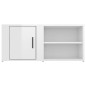 vidaXL Mueble de TV madera contrachapada blanco brillo 80x31,5x36 cm