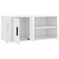 vidaXL Mueble de TV madera contrachapada blanco brillo 80x31,5x36 cm