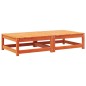 vidaXL Reposapiés jardín cojines 2 uds madera maciza pino marrón cera vidaXL Reposapiés jardín cojines 2 uds madera maciza pino marrón cera
