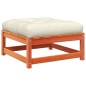 vidaXL Reposapiés jardín cojines 2 uds madera maciza pino marrón cera vidaXL Reposapiés jardín cojines 2 uds madera maciza pino marrón cera
