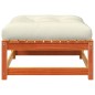 vidaXL Reposapiés jardín cojines 2 uds madera maciza pino marrón cera vidaXL Reposapiés jardín cojines 2 uds madera maciza pino marrón cera