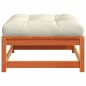 vidaXL Reposapiés jardín cojines 2 uds madera maciza pino marrón cera vidaXL Reposapiés jardín cojines 2 uds madera maciza pino marrón cera