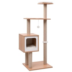 vidaXL Rascador para gatos con alfombra rascadora de sisal 123 cm