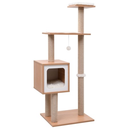 vidaXL Rascador para gatos con alfombra rascadora de sisal 123 cm