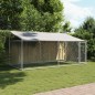 vidaXL Jaula de perros techo y puerta acero galvanizado gris 4x2x2 m