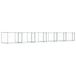 vidaXL Jaula de perros con puertas acero galvanizado gris 12x2x1,5 m