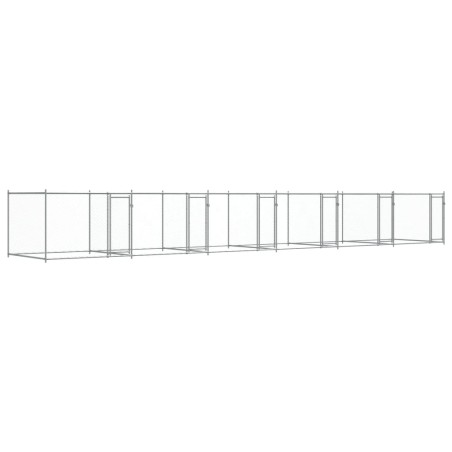 vidaXL Jaula de perros con puertas acero galvanizado gris 12x2x1,5 m