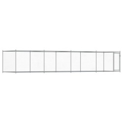 vidaXL Jaula de perros con puerta acero galvanizado gris 8x2x1,5 m