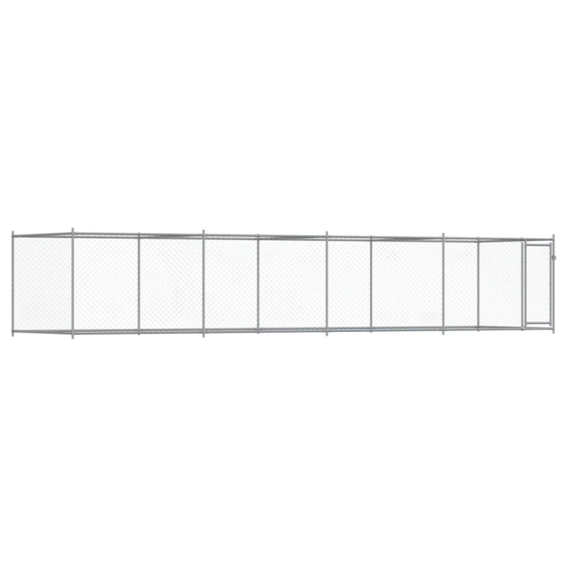 vidaXL Jaula de perros con puerta acero galvanizado gris 8x2x1,5 m vidaXL Jaula de perros con puerta acero galvanizado gris 8x2x1,5 m