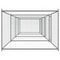 vidaXL Jaula de perros con puertas acero galvanizado gris 8x2x1,5 m