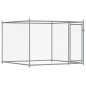 vidaXL Jaula de perros con puertas acero galvanizado gris 8x2x1,5 m