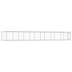 vidaXL Jaula de perros con puerta acero galvanizado gris 12x2x1,5 m