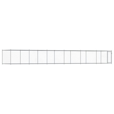 vidaXL Jaula de perros con puerta acero galvanizado gris 12x2x1,5 m