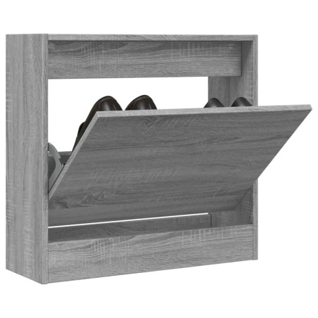 vidaXL Zapatero de madera de ingeniería gris Sonoma 60x21x57 cm
