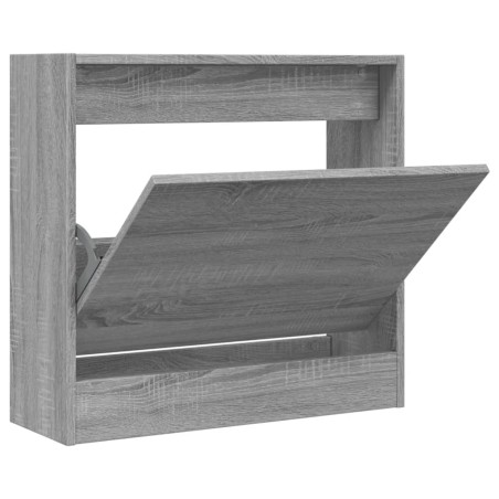 vidaXL Zapatero de madera de ingeniería gris Sonoma 60x21x57 cm