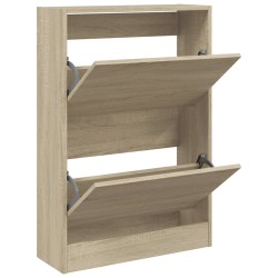 vidaXL Zapatero de madera de ingeniería roble Sonoma 60x21x87,5 cm